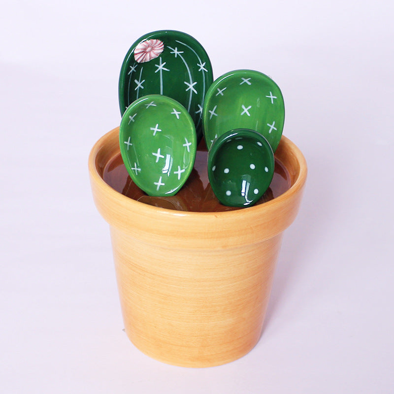 Cactus Ceramic Measuring Spoons (Set of 4)