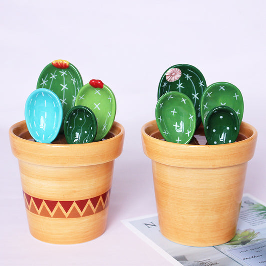 Cactus Ceramic Measuring Spoons (Set of 4)