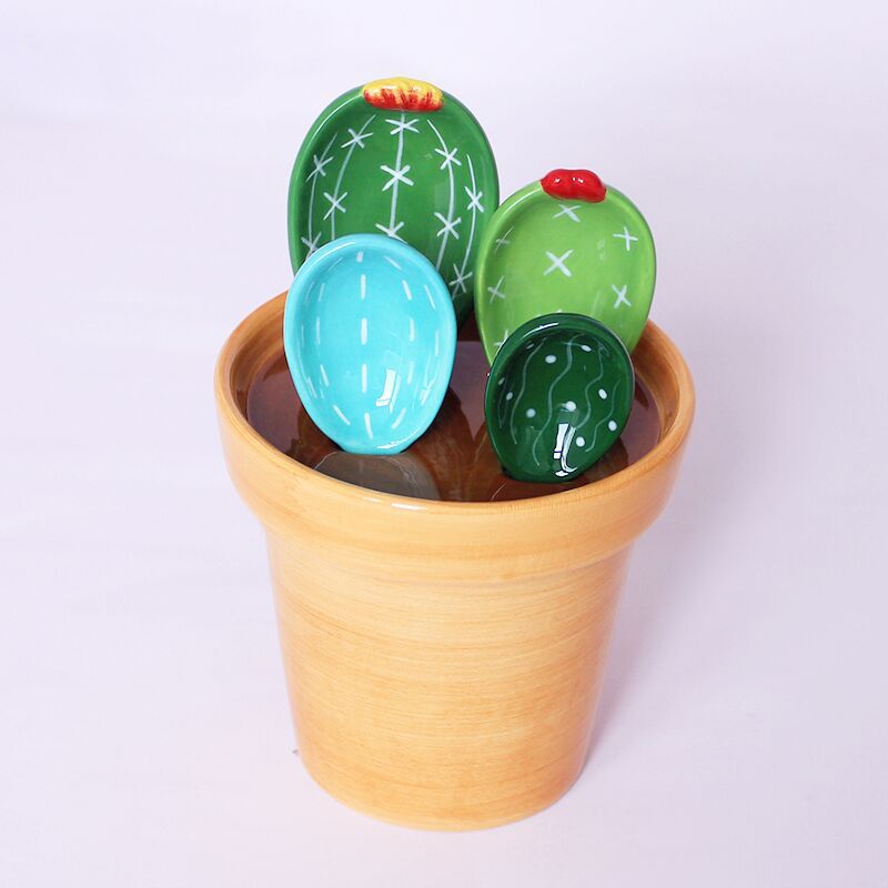 Cactus Ceramic Measuring Spoons (Set of 4)